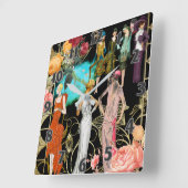 アールデコヴィンテージファッションアクリル壁時計 スクエア壁時計 (傾斜)