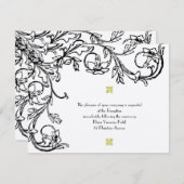 アールデコヴィンテージフローラスワールウェディング受付 招待状 (正面/裏面)