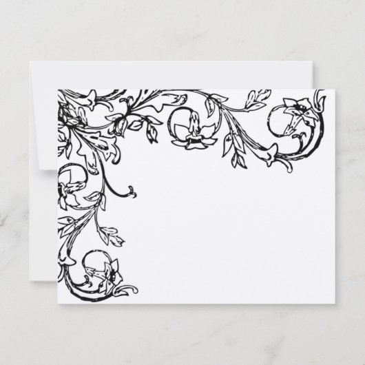 アールデコヴィンテージフローラスワールウェディング受付 招待状 (裏面)