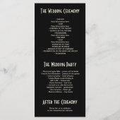 アールデコヴィンテージブラックおよび金ゴールド結婚式 プログラム (裏面)