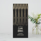 アールデコヴィンテージブラックおよび金ゴールド結婚式 プログラム (スタンド正面)