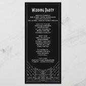 アールデコヴィンテージブラックとシルバー結婚式 プログラム (裏面)