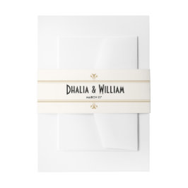 アールデコヴィンテージブラックと金ゴールド結婚ズ 招待状ベリーバンド