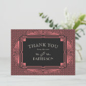 アールデコヴィンテージブラックサーモンピンク サンキューカード (スタンド正面)