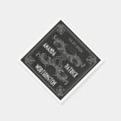 アールデコヴィンテージブラック&シルバー結婚ズ・ナプキン スタンダードカクテルナプキン (角)