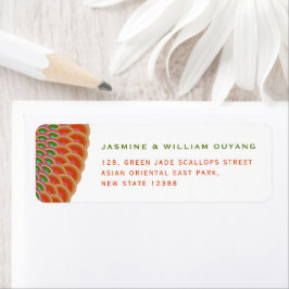 アールデコヴィンテージホタテのファン結婚アジアのアドレス ラベル