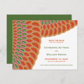 アールデコヴィンテージホタテ型ファン日付の保存 案内ポストカード (正面/裏面)