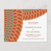 アールデコヴィンテージホタテ型ファン日付の保存 案内ポストカード (正面)