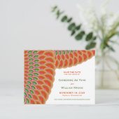 アールデコヴィンテージホタテ型ファン日付の保存 案内ポストカード (スタンド正面)