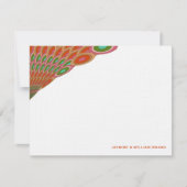 アールデコヴィンテージホタテFan Boho Asian 結婚's サンキューカード (正面)