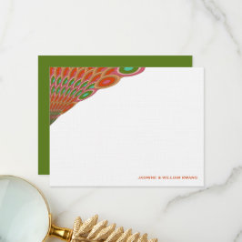 アールデコヴィンテージホタテFan Boho Asian 結婚's サンキューカード