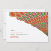 アールデコヴィンテージホタテFan Boho Asian 結婚's 招待状 (裏面)