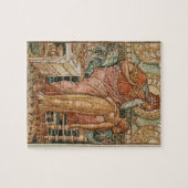 アールデコヴィンテージミダが娘を金ゴールド ジグソーパズル (横)