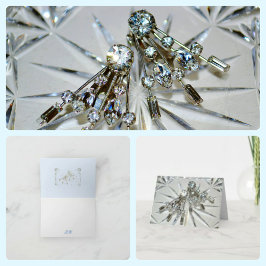 アールデコヴィンテージラインストーンイヤリング ノートカード