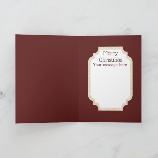 アールデコヴィンテージレディークリスマスホリデイ シーズンカード (内部)