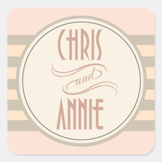 アールデコヴィンテージ名 |赤面 スクエアシール (正面)