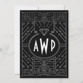 アールデコヴィンテージ婚約パーティ招待状 招待状 (裏面)