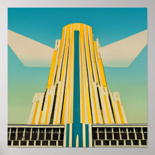アールデコヴィンテージ建物ポスター2 ポスター