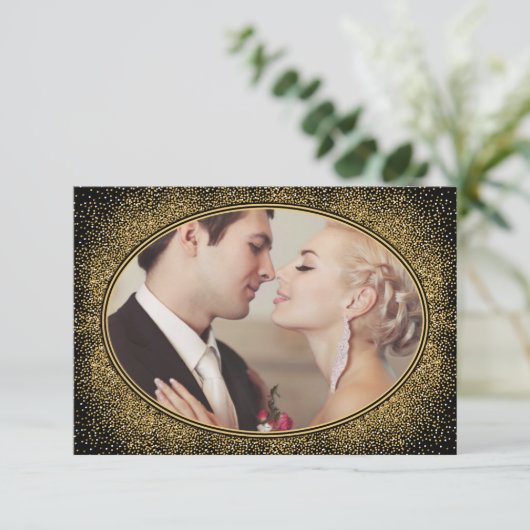 アールデコヴィンテージ結婚写真のサンキューカード サンキューカード (スタンド正面)