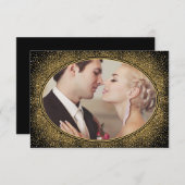 アールデコヴィンテージ結婚写真のサンキューカード サンキューカード (正面/裏面)