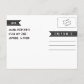 アールデコヴィンテージ結婚式の日付カードの保存 案内ポストカード (裏面)