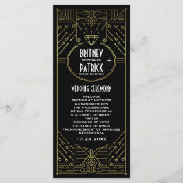 アールデコヴィンテージ金ゴールドと黒結婚式 プログラム