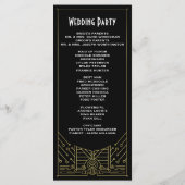 アールデコヴィンテージ金ゴールドと黒結婚式 プログラム (裏面)