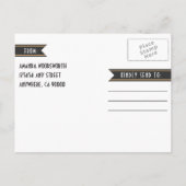 アールデコヴィンテージ金ゴールド結婚式の日付カードの保存 案内ポストカード (裏面)