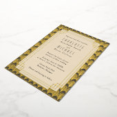 アールデコヴィンテージ金ゴールド 箔招待状 (回転した状態)