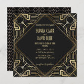 アールデコヴィンテージ20結婚s 招待状 (正面/裏面)