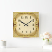 アールデコヴィンテージ スクエア壁時計 (ホーム)