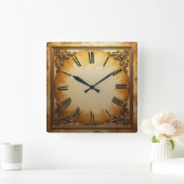 アールデコヴィンテージ スクエア壁時計 (ホーム)