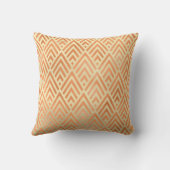 アールデコ三角形ジオメトリ暖かい金ゴールド銅黄 クッション (裏面)