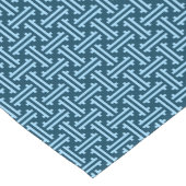 アールデコ中国のフレット、インディゴ、スカイブルー ショートテーブルランナー (コーナー)