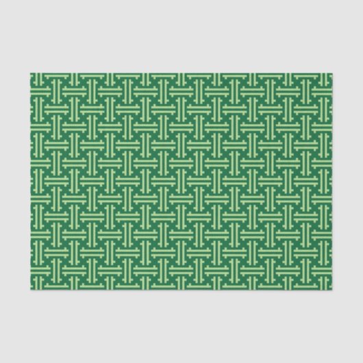 アールデコ中国のフレット、ジェードグリーン 薄葉紙 (正面)