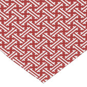 アールデコ中国のフレット、ダーク赤と白 ショートテーブルランナー (コーナー)