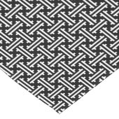 アールデコ中国のフレット、白黒 ショートテーブルランナー (コーナー)