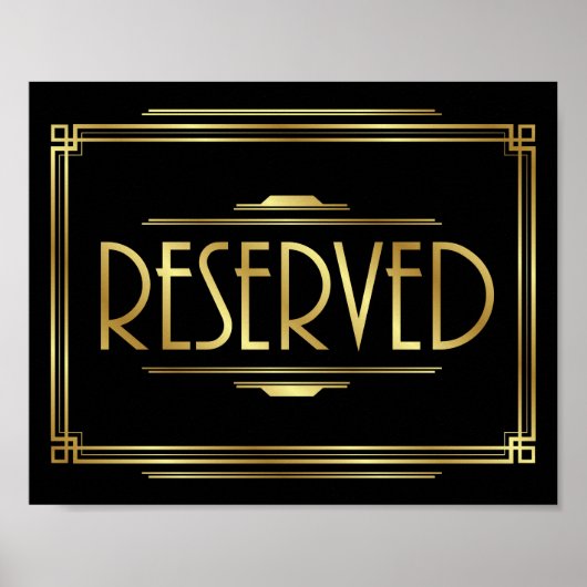 アールデコ予約サインプリント ポスター (正面)