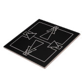 アールデコ二重矢印タイル銀色と黒 タイル (側面)