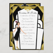 アールデコ人形 招待状 (正面/裏面)