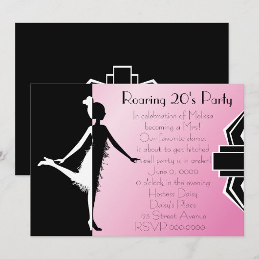 アールデコ人形 招待状 (正面/裏面)