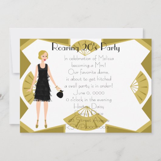 アールデコ人形 招待状 (正面)