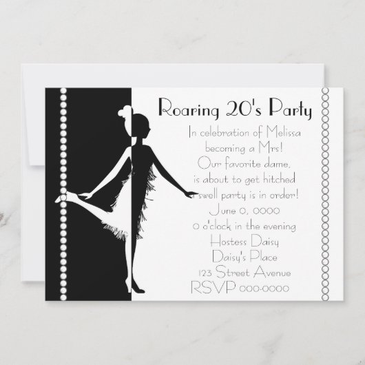 アールデコ人形（真珠） 招待状 (正面)