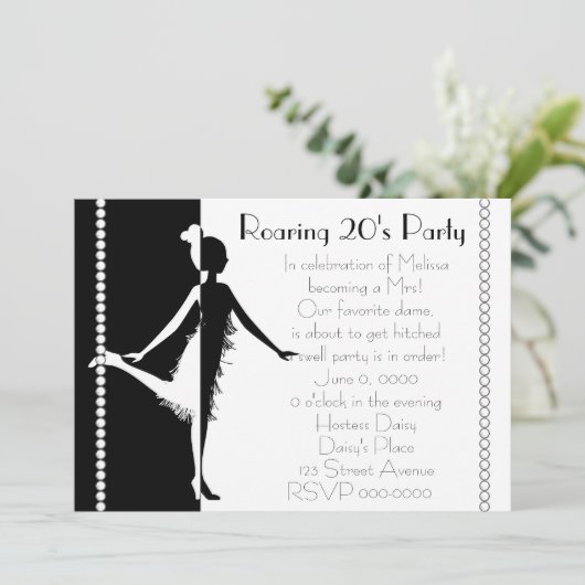 アールデコ人形（真珠） 招待状 (スタンド正面)