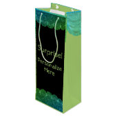 アールデコ仮面の女性ヴィンテージサプライズグリーンブラック ワインギフトバッグ (裏面アングル)