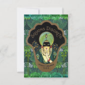 アールデコ仮面の女性ヴィンテージサプライズパーティー 招待状 (正面)