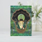 アールデコ仮面の女性ヴィンテージサプライズパーティー 招待状 (スタンド正面)