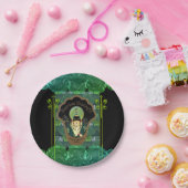 アールデコ仮面ターバンの女の香フランスのり ペーパープレート (パーティー)