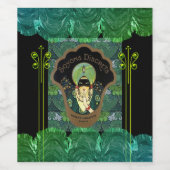 アールデコ仮面女性ヴィンテージ ワインラベル (シングルラベル)