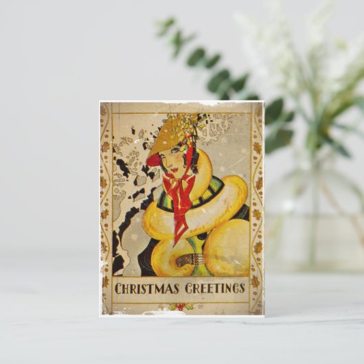 アールデコ休日の挨拶 シーズンポストカード (スタンド正面)